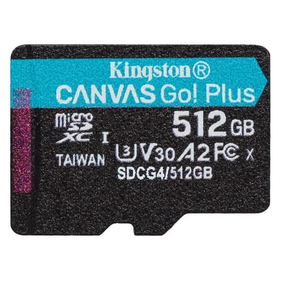 Cartão de Memória Micro SD Kingston Canvas Go Plus 512GB 170MBS - SDCG4/512G
