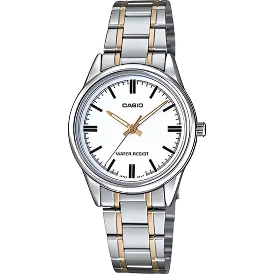 Relógio Casio LTP-V005SG-7AUDF Analógico Feminino - Prata/Branco