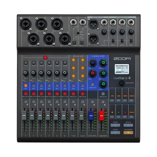 Mixer de Áudio Zoom Livetrak L8