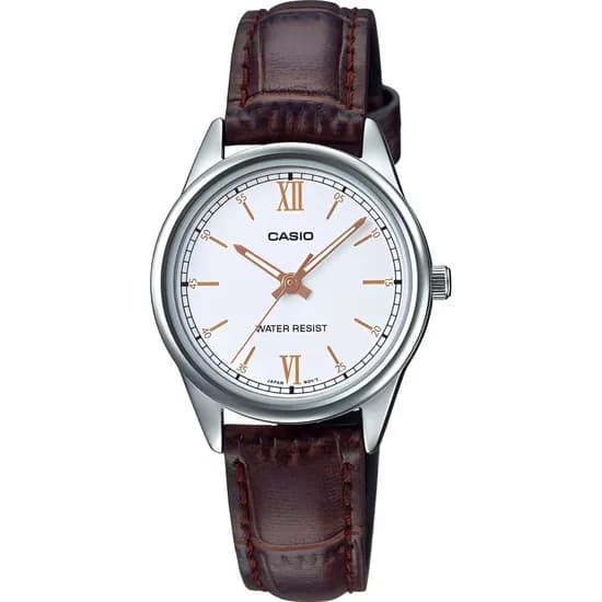 Relógio Casio LTP-V005L-7B3UDF Analógico Feminino - Prata/Branco/Marrom