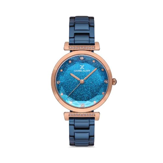 Relógio Analógico Feminino Daniel Klein Premium DK.1.12536-5 - Rosa Ouro/Azul