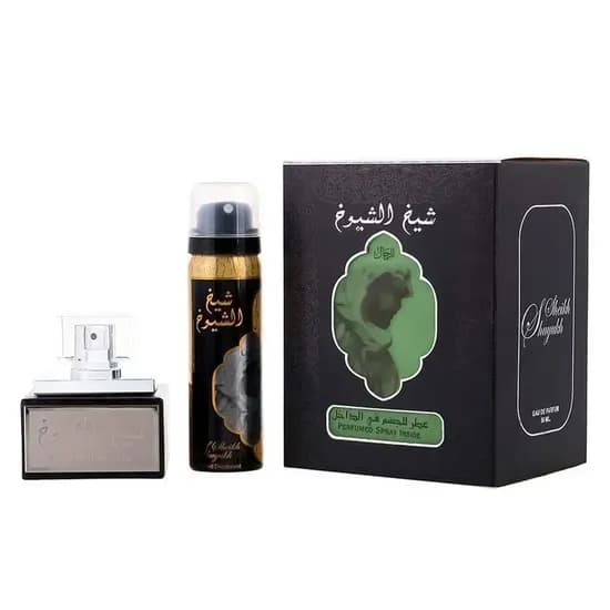 Kit Lattafa Perfume Sheikh Al Shuyukh Eau de Parfum Unissex 50ML + Desodorante 50ML