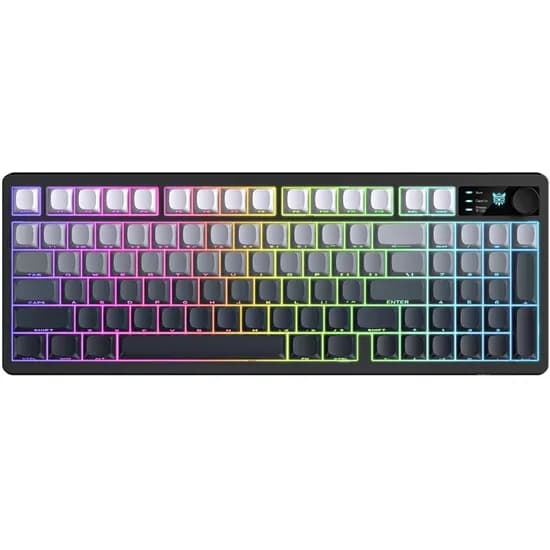 Teclado Gamer Membrana Onikuma Gaming MT902 96% RGB Sem Fio - Preto/Branco (Inglês)