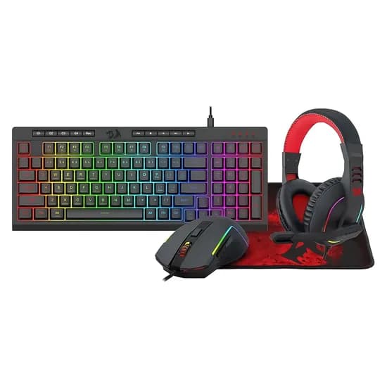 Kit Gamer Redragon Teclado K515RGB-SP + Mouse M616 + Headset H120 RGB + Mousepad P016 - S148