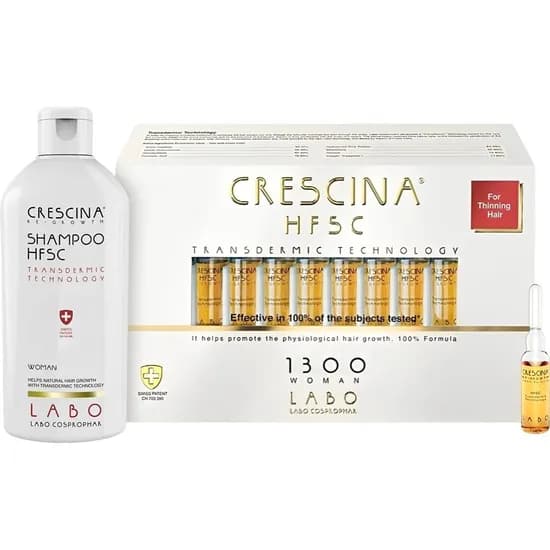 Kit Tratamento para Crescimento Capilar Labo Cosprophar Crescina HSFC 1300 Woman - 20 Ampolas + Shampoo 200ML