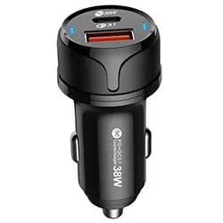 Carregador de Bateria Veicular Mox MO-CC320 38W / USB / USB-C - Preto