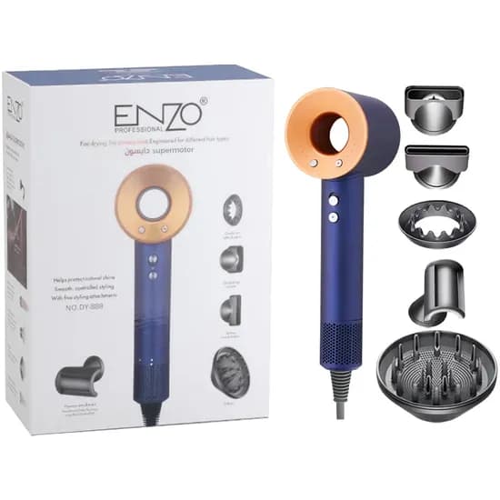 Secador de Cabelo Enzo Supermotor DY-888 220V - Blue/Gold