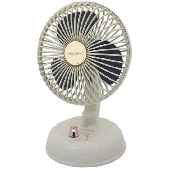 Ventilador Ecopower EP-V103 6" 3VEL/3PAS/Recarg/5V- Blanco (Caja Fea)