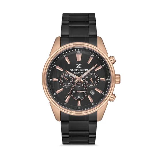 Relógio Analógico Masculino Daniel Klein Exclusive DK.1.12588-3 - Preto/Rosa Ouro