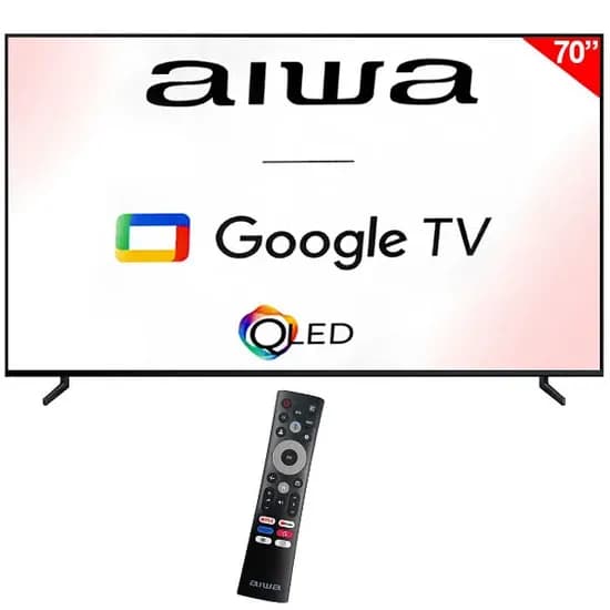 Smart TV Qled 70" Aiwa AW70B4QFG 4K Ultra HD Google TV Wi-Fi/Bluetooth com Conversor Digital