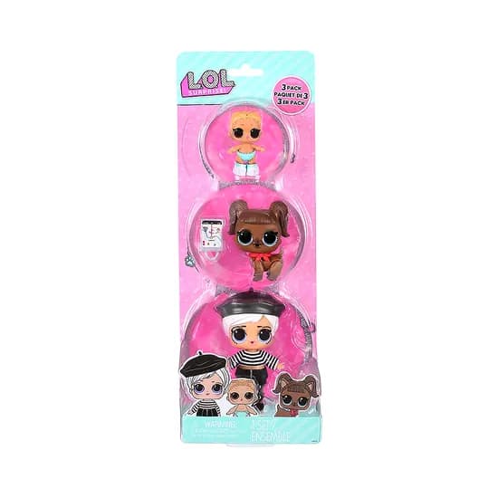 MuÑeca L.O.L Surprise Beatnik Babe + Darling Doggie + Lil Kicks 987888EUC