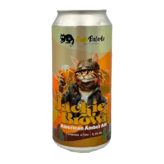 Cerveja Gato Ralado Jackie Brown American Amber Ale Lata 473ML