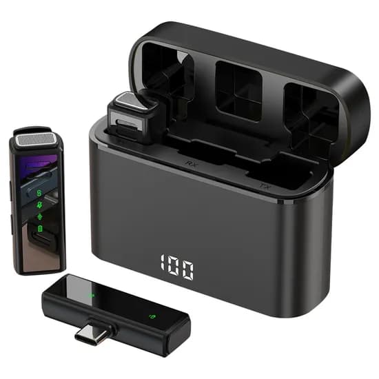 Microfone Sem Fio Boya BY-M1V6 para iPhone (2TX+1RX)