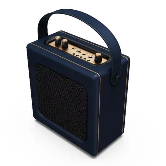 Speaker / Caixa de Som Retro Lonpoo LP-H01 20W RMS / Aux / Conector Mic 6.3MM / USB (MP3 & Wma) / USB-C 5V / Bluetooth - Azul