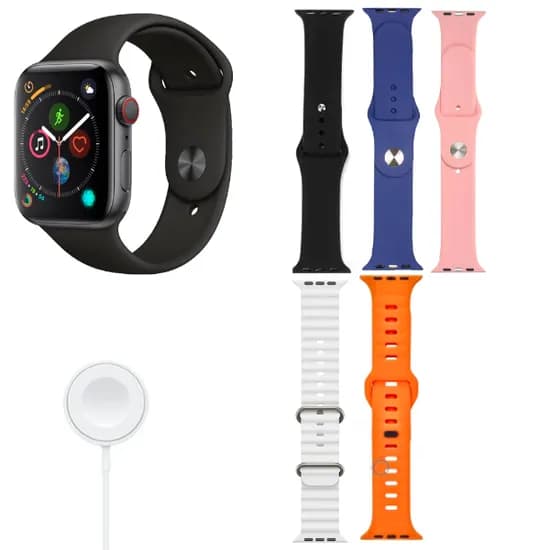 Kit Relogio Smartwatch S12 Mini Watch 12 com Bluetooth / 5 Pulseiras - Preto