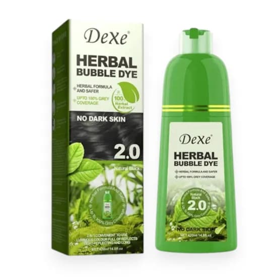 Shampoo Color Capilar Dexe Herbal Bublle Dye 2.0 Natural Black 420ML