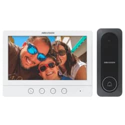 Vídeo Porteiro Hikvision DS-KIS212 Villa Analog Tela 7" - Branco / Cinza (Kit)