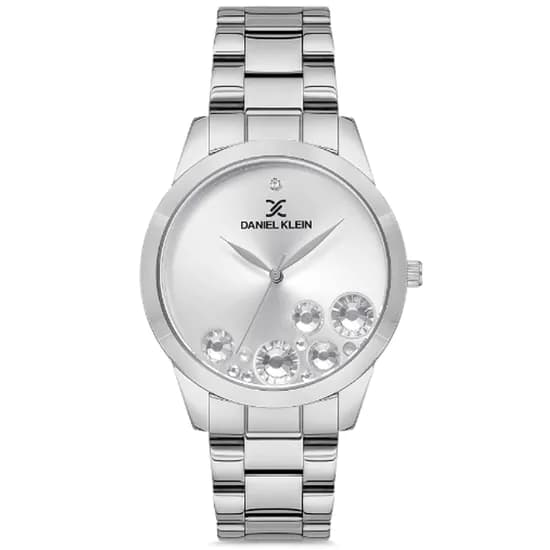 Relógio Feminino Daniel Klein DK.1.12612-1 Premium - Prata/Branco