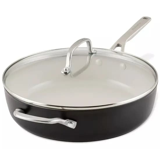 Frigideira Kitchenaid 84841 Antiaderente Cerâmica 5L Tampa de Vidro 31CM Preto