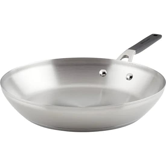 Frigideira Kitchenaid 71025 Indução Antiaderente Aço Inoxidável Escovado 30CM - Prata