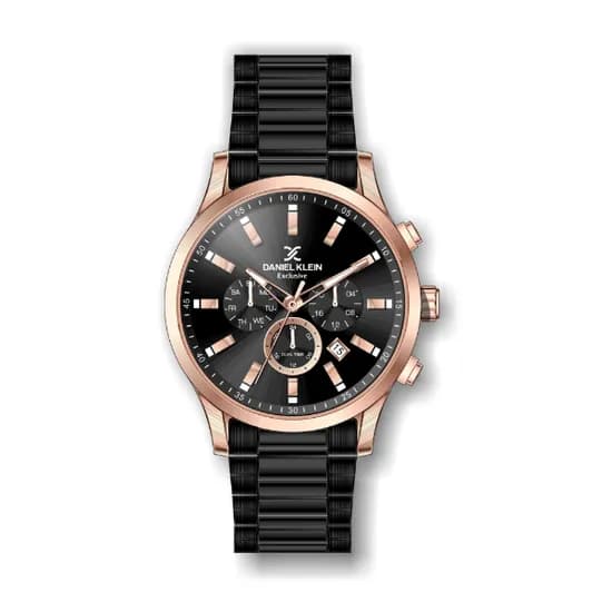 Relógio Analógico Masculino Daniel Klein Exclusive DK.1.12353-5 - Rosa Ouro e Preto