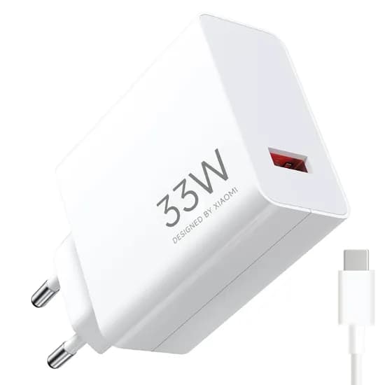 Carregador / Adaptador de Parede Xiaomi Hypercharge Combo MDY-16-Ef / 33W / USB-A com Cabo Incluído USB-A - USB-C - Branco