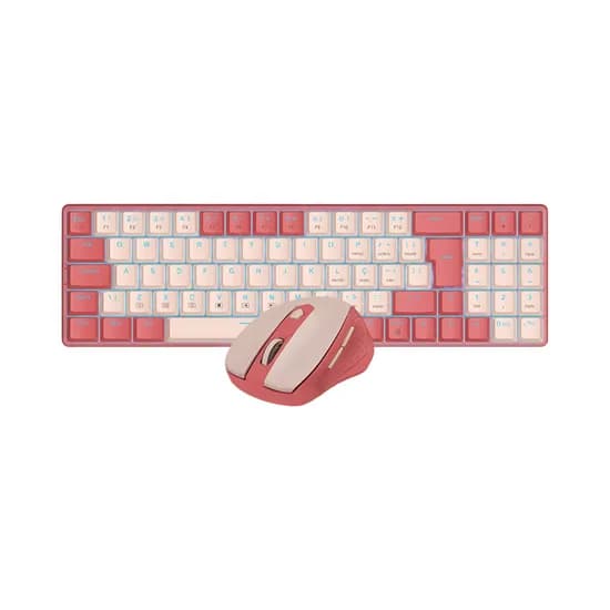 Kit Teclado + Mouse Redragon BS-8772 RP Rosado
