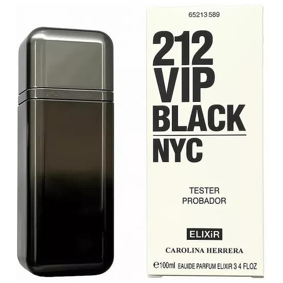 Tester Carolina Herrera 212 Vip Black Elixir Edp 100ML Masc