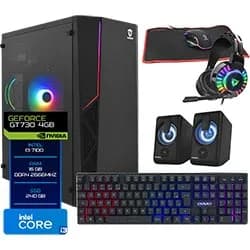 PC Montado Gamer Intel Core i3 7100 de 3.4GHZ / 16GB de Ram / 240GB SSD / Geforce GT730 4GB + Kit Gamer - Preto