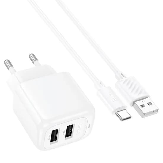 Carregador USB Hoco CS21A QC30 + Cabo USB-C - Preto