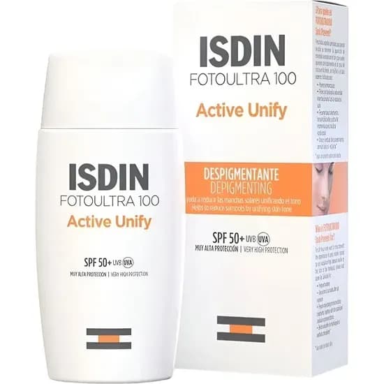 Protetor Solar Facial Isdin Fotoultra 100 Active Unify Despigmentante FPS 50+ - 50ML
