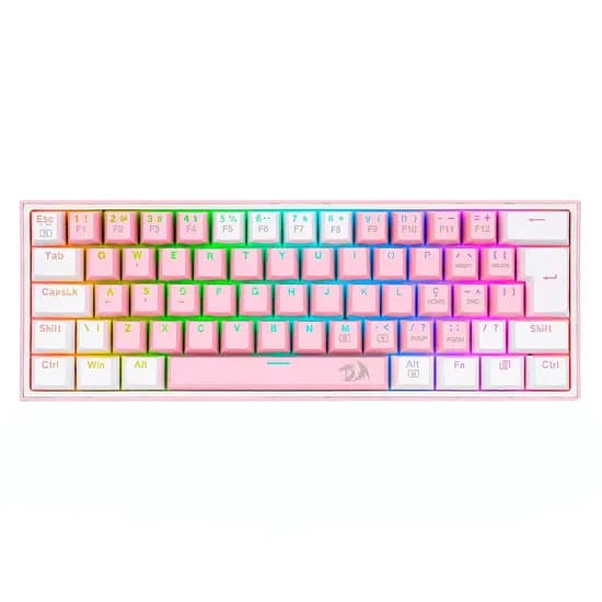 Teclado Gamer Redragon Fizz K617 RGB USB-C - Rosa e Branco