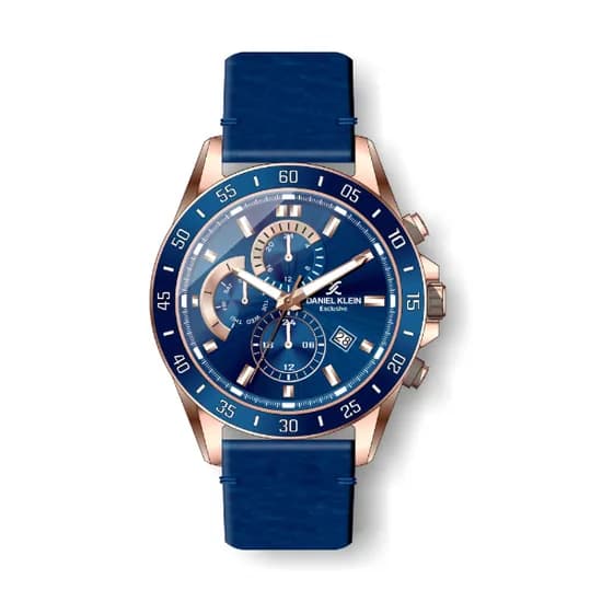 Relógio Analógico Masculino Daniel Klein Exclusive DK.1.12455-4 - Rosa Ouro e Azul