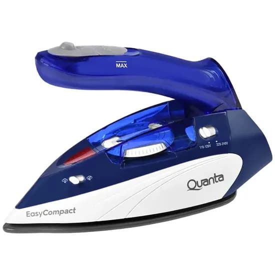 Ferro A Vapor Quanta Easy Compact QTFVV10 Até 1.100 Watts Antiaderente Bivolt - Azul/Branco