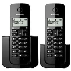 Telefone Panasonic KX-TGB112LAB Sem Fio / 2 Base / Bina / Bivolt - Preto