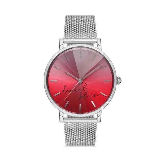 Relógio Analógico Feminino Daniel Klein Trendy DK.1.12629-6 - Prata/Vermelho