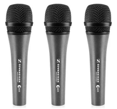 e 835 Microfones Sennheiser com 3 Unidades (3PACK) Cardioide, Dinâmico para Vocais