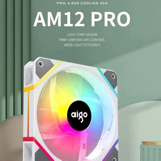Cooler Fan de Gabinete, Aigo Darkflash AM12 Pro, Argb, Argb 3-Pinos/PWM 4-Pinos, 120MM, Branco