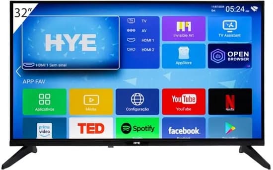 Smart TV LED Hye 32" 32ATHQ HD HDMI/Wi-Fi/ANDROID14