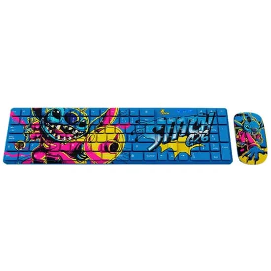 Kit Mouse e Teclado Xtech XTK-D312ST - Sem Fio - 1600 Dpi - Espanhol - Stitch