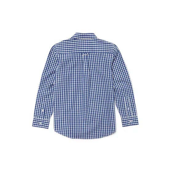 Camisa Lacoste Infantil Masculino CJ9707-FYL 08A - Xadrez Azul