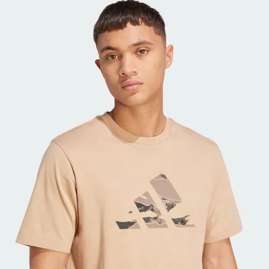 Remera Adidas M Camo Logo T Beige