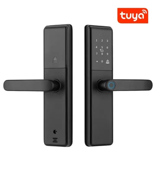 Fechadura Digital S851 Wifi Tuya/Senha/Cartão/Chave Preto