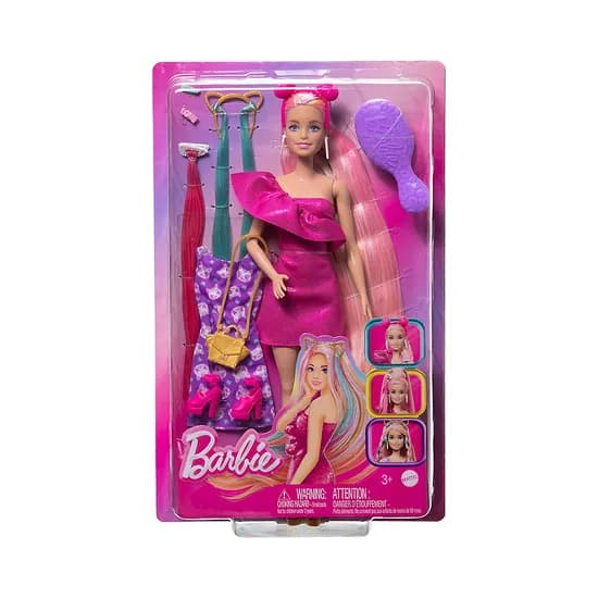 Muñeca Mattel Barbie Fun & Fancy Doll With Extra-Long Colorful Blonde Hair HKT96
