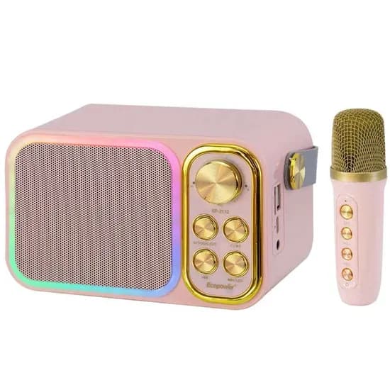 Speaker Ecopower EP-2112 10W/ BT/ USB/ Aux/ SD/ FM/ Microfone - Rosa