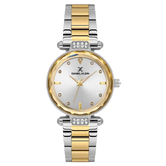 Relogio Analogico Feminino Daniel Klein DK.6.14132-3 Premium Lady / Pulseira de Aço Inoxidável - Prata/Gold