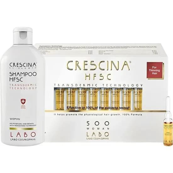 Kit Tratamento para Crescimento Capilar Labo Cosprophar Crescina Loss HSFC-500 Woman - 20 Ampolas + Shampoo 200ML
