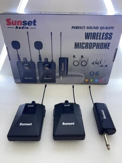 Microfone Sunset s/fio Q6 c/2 Lapela/Cabeca