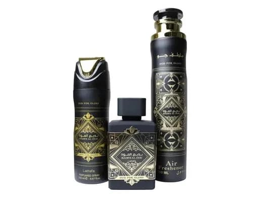 Perfume Kit Lattafa Badee Al Oud Glory Black 3P