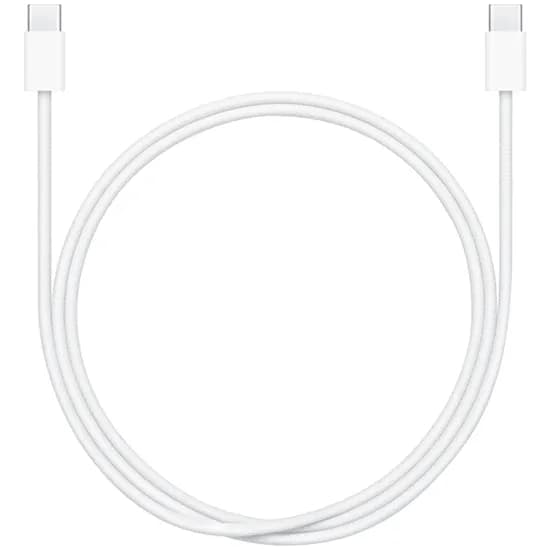 Cabo Apple MQKJ3ZM/A 60W 17I - USB-C / USB-C - 1 Metro - Nylon Traçado - Branco